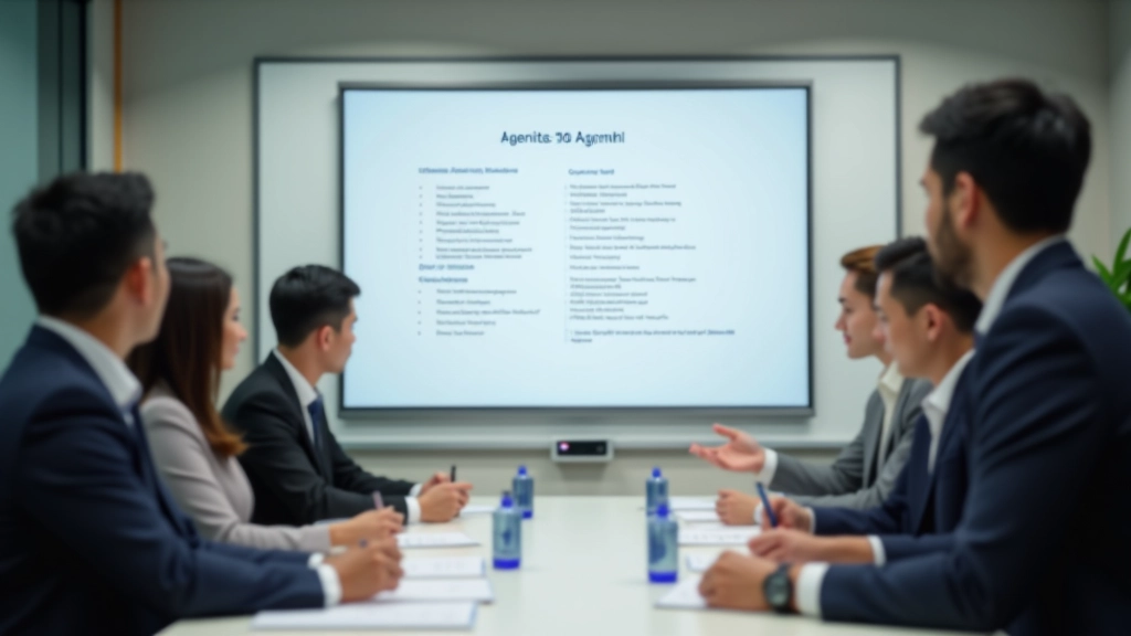 Team meeting with structured agenda on table